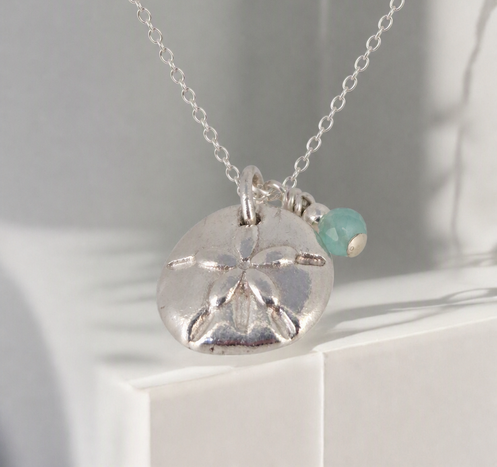 Sand Dollar Necklace in Seafoam