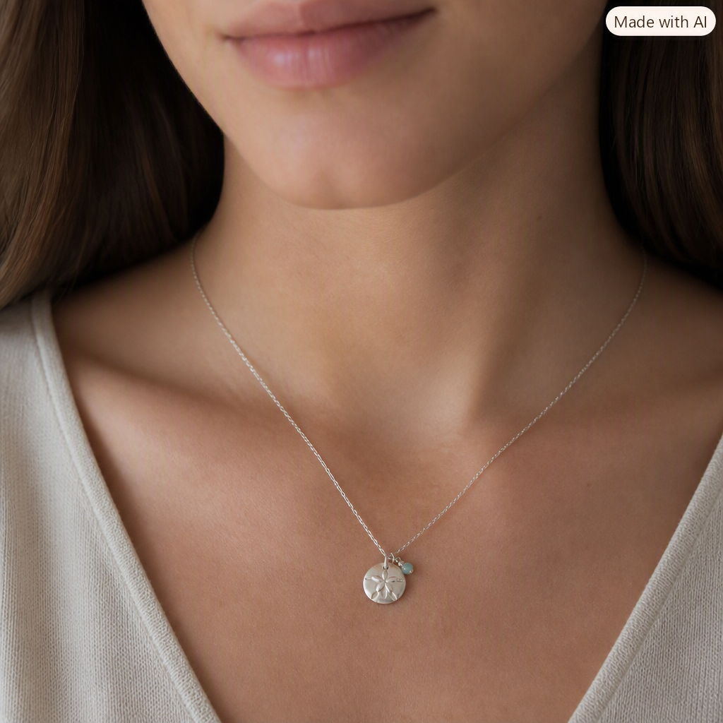 Sand Dollar Necklace in Seafoam