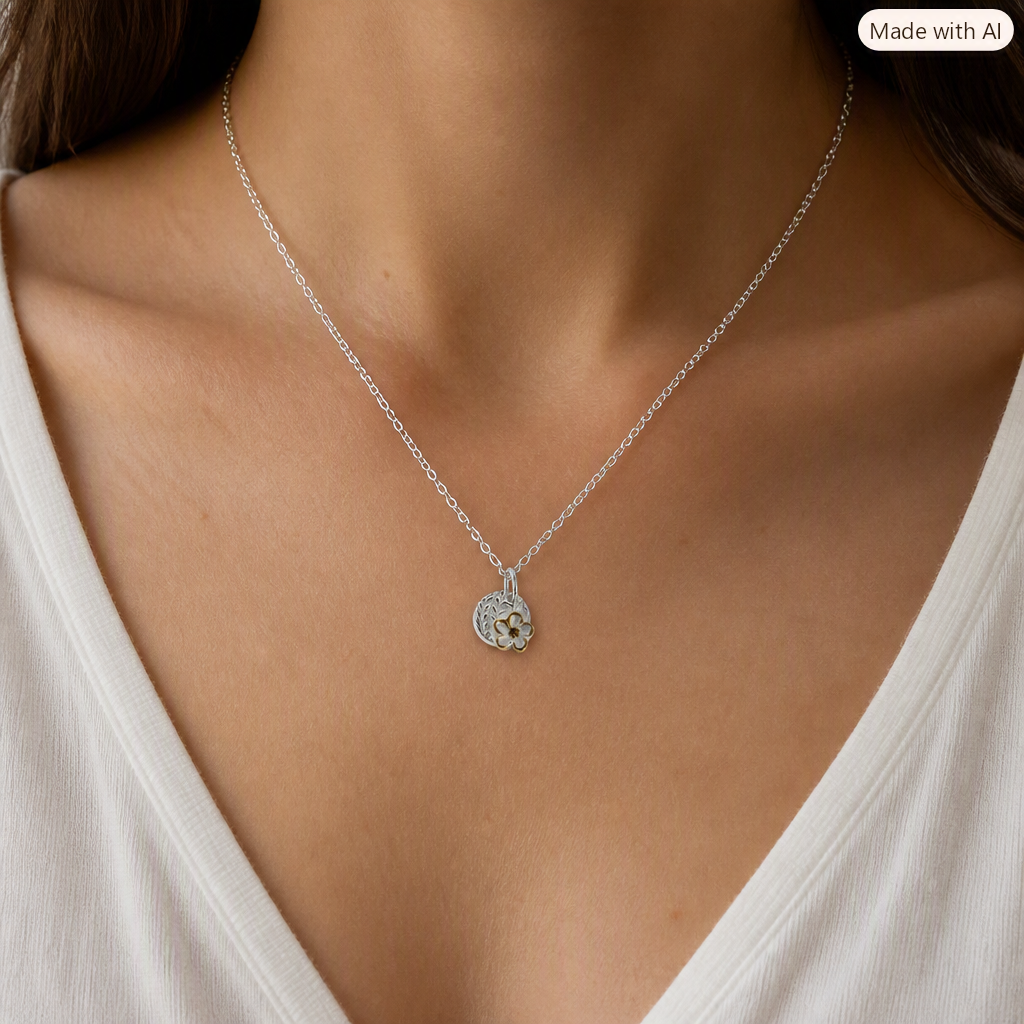 24Kt Gold Flower Charm/ Necklace