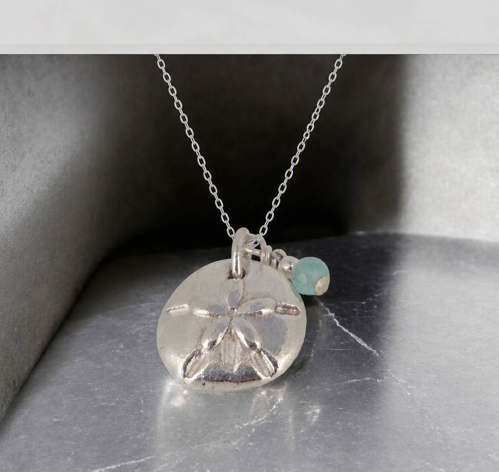 Sand Dollar Necklace in Seafoam