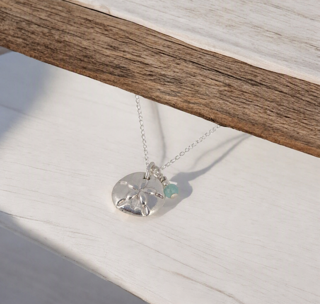 Sand Dollar Necklace in Seafoam